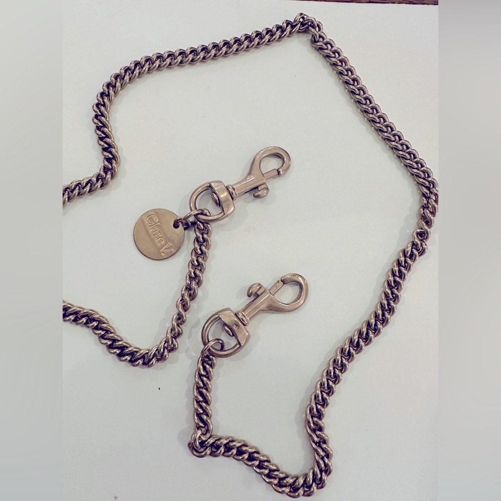 Clare V light brass shoulder chain strap